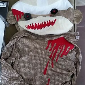 SOLD kids zombie sock monkey costume medium 7/8